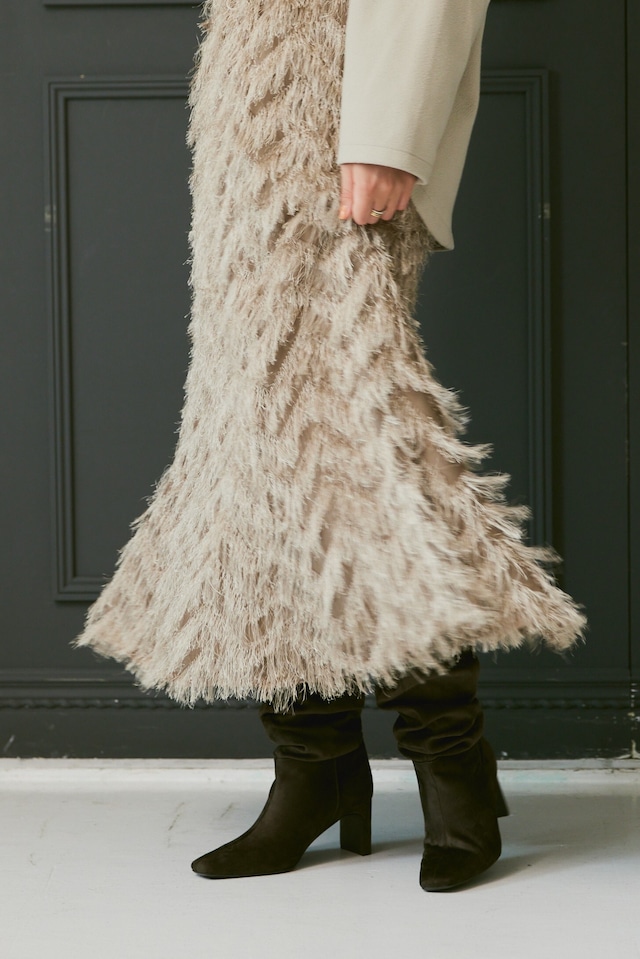 Square loose long boots　D.KHAKI