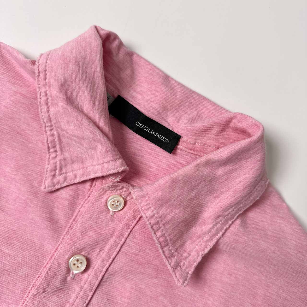 イタリア製 DSQUARED2 ディースクエアード 天竺 半袖 ポロシャツ S/ピンク メンズ