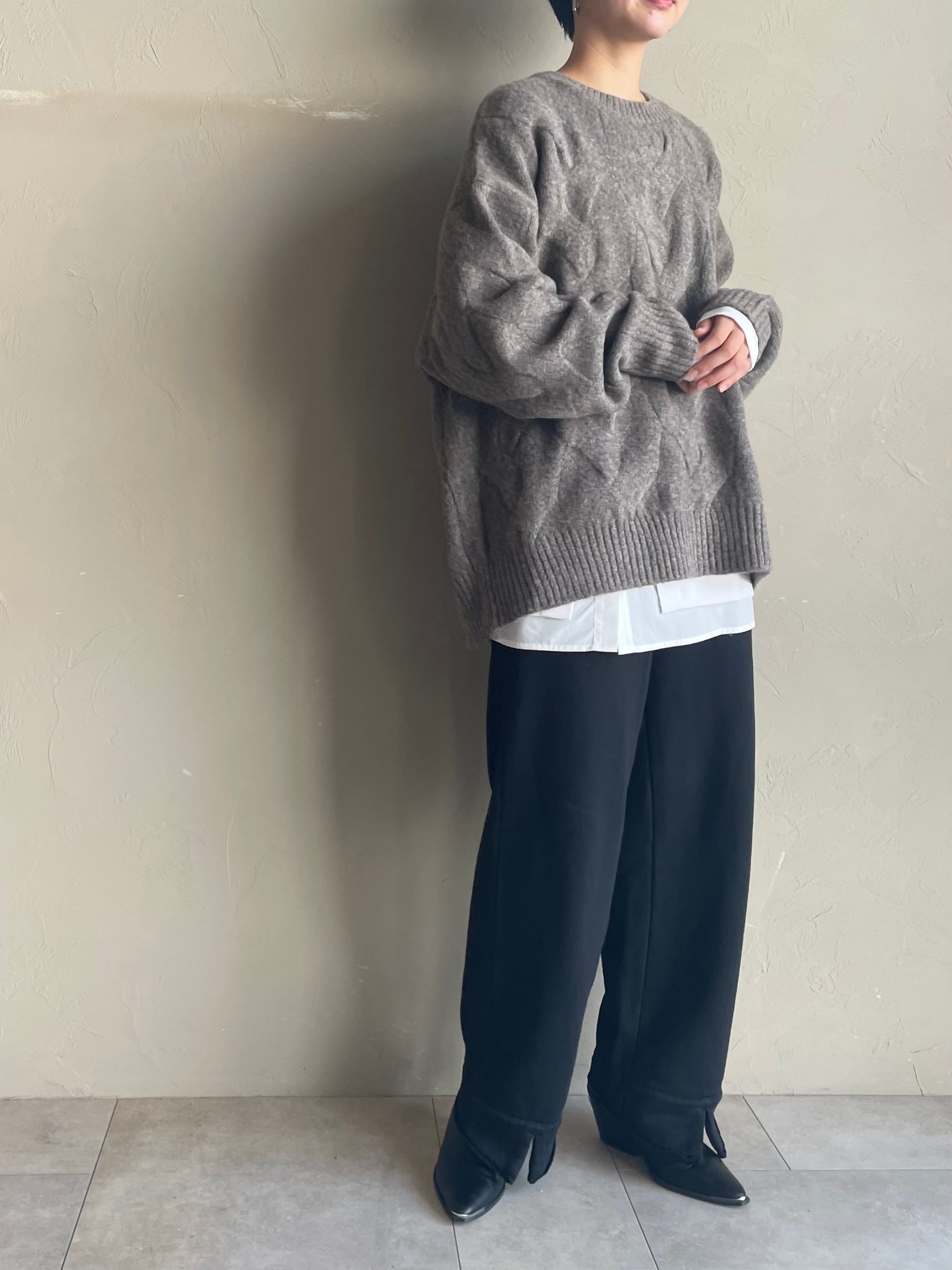 siro de labonte 】ホイップヤーンケーブルニットプルオーバー