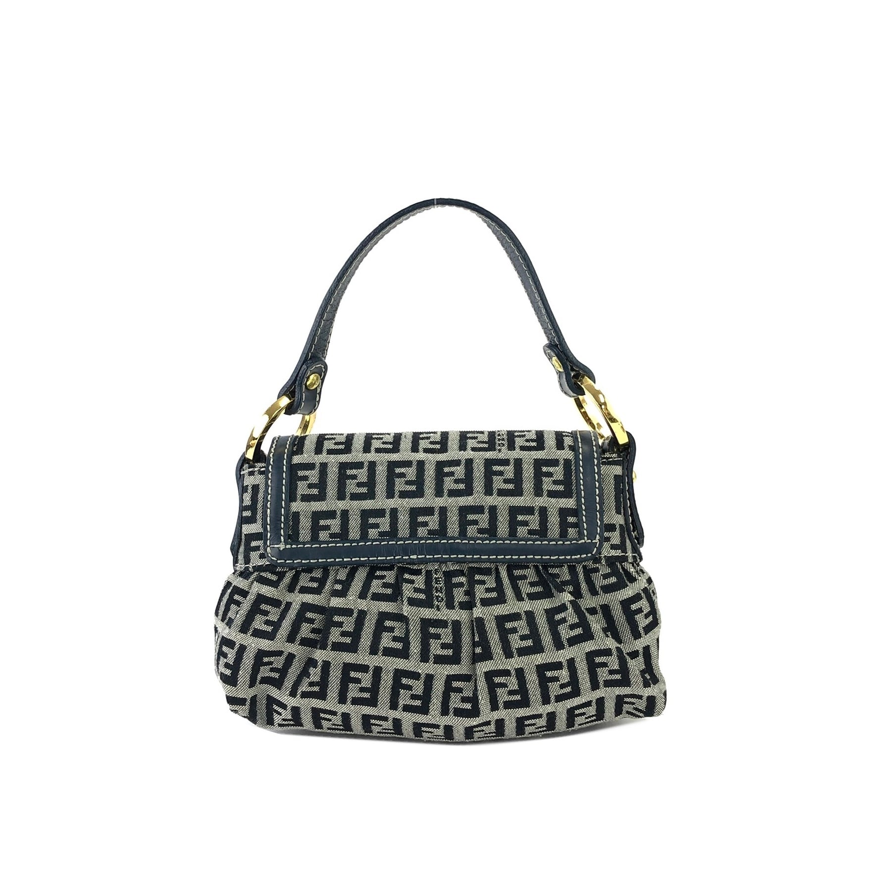 FENDI フェンディ ズッキーノ ジャガード×レザー ミニバッグ