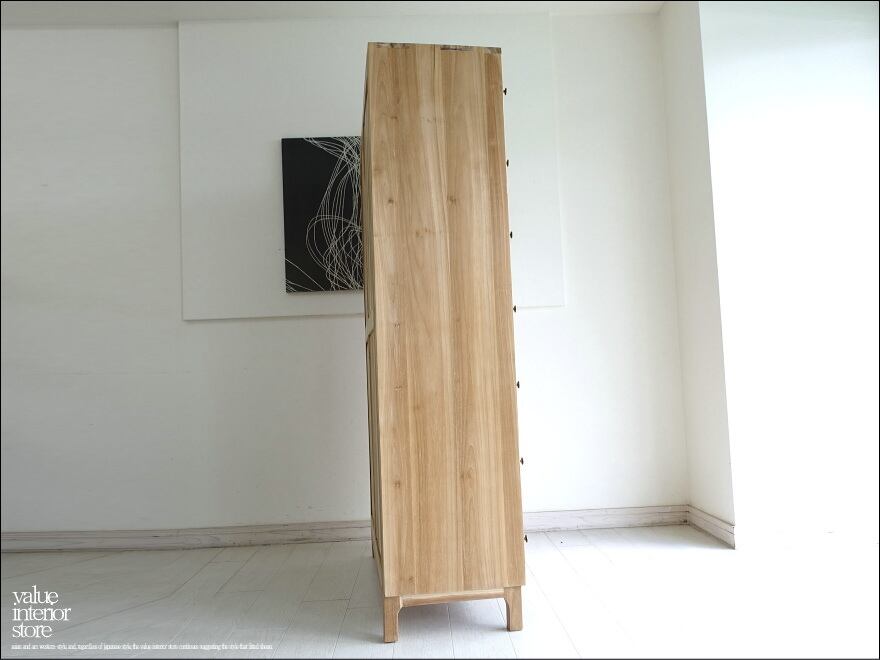 M 様 サイズオーダー家具 」 チーク総無垢材 ガラスケースロッカーN