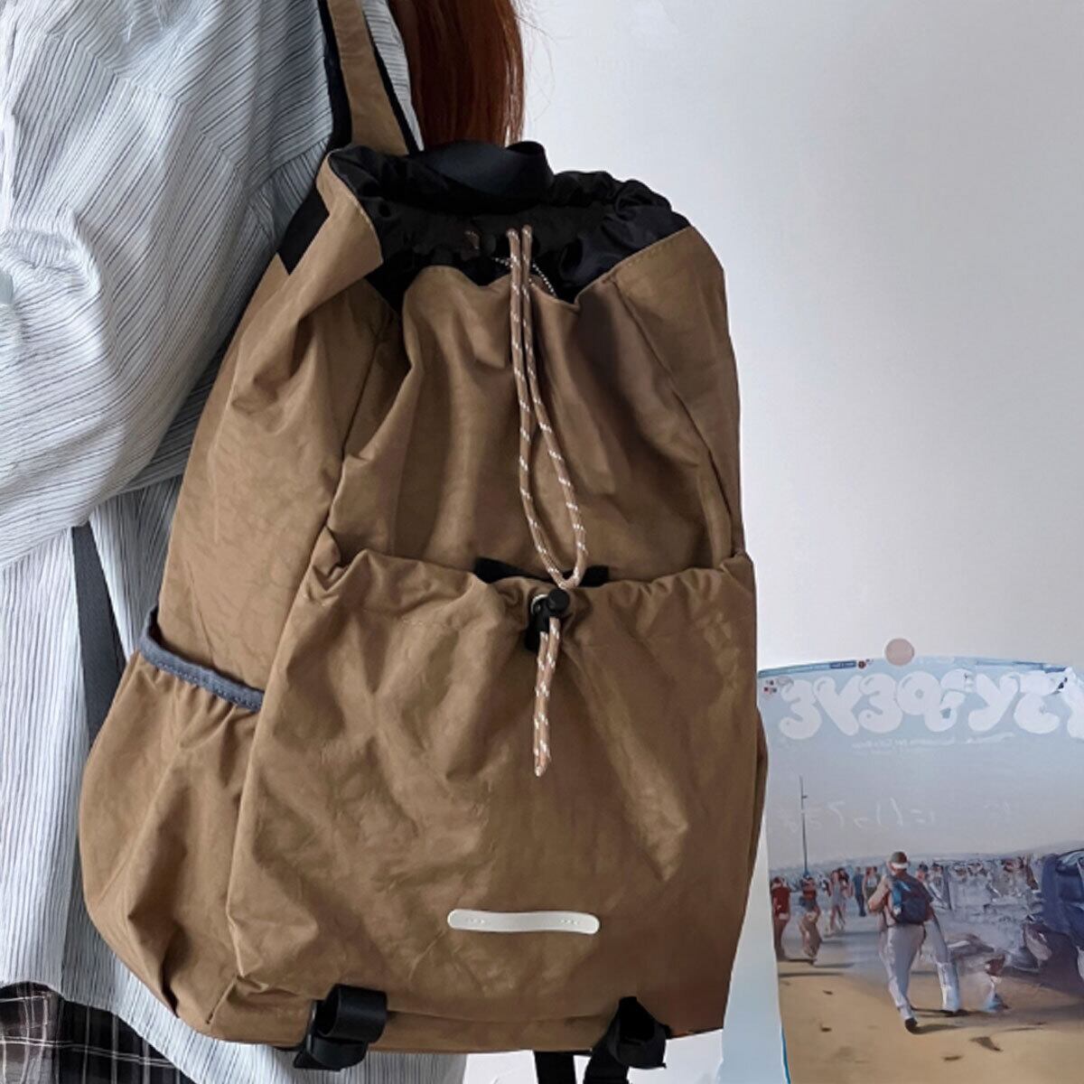 リュック ナイロン 大容量 A4 レディース メンズ 韓国 通勤 通学 大人 カジュアル 旅行 アウトドア ドローストリング 大人可愛い 大人女子