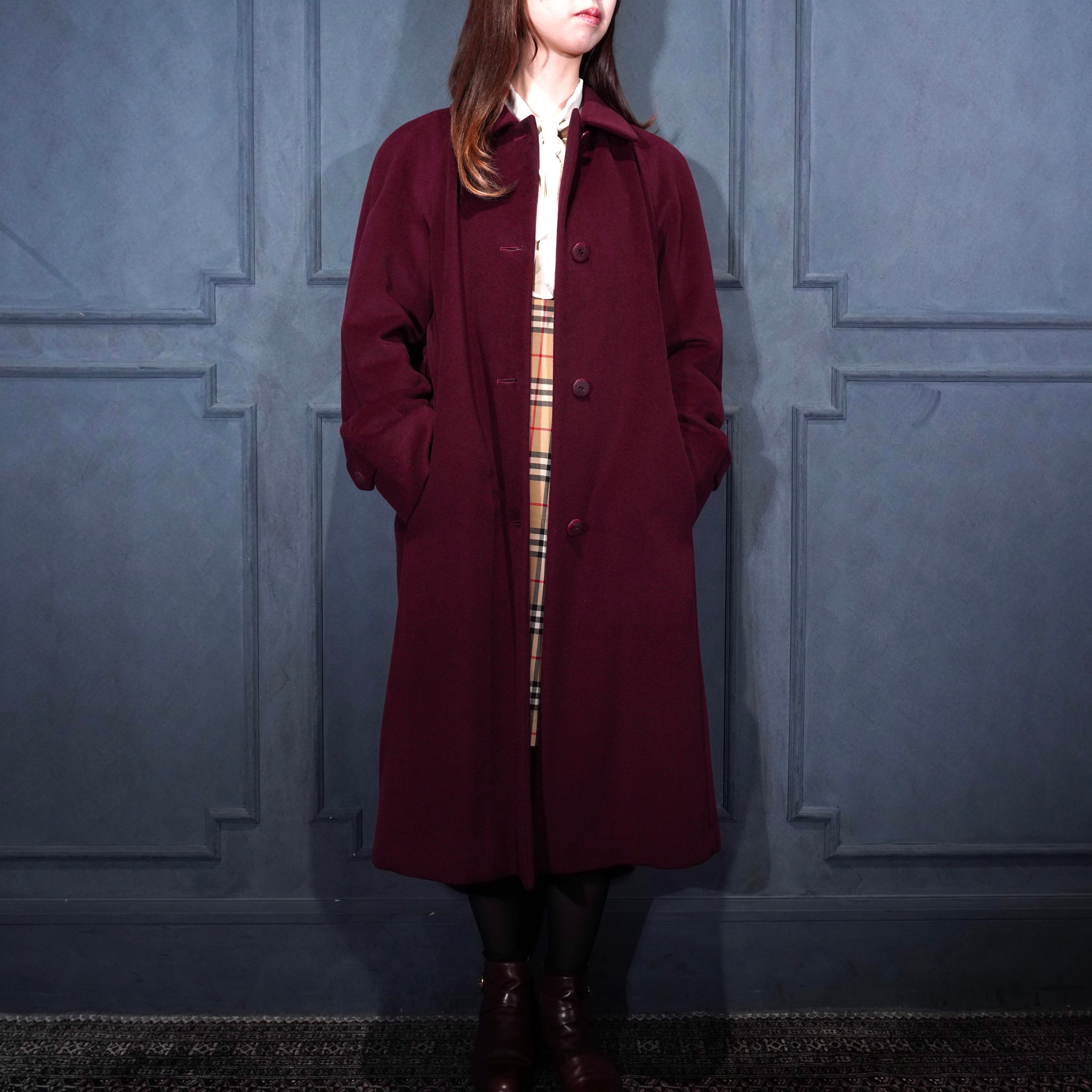BURBERRY LONDON ANGORA BREND WOOL BALMACAAN COAT/バーバリー