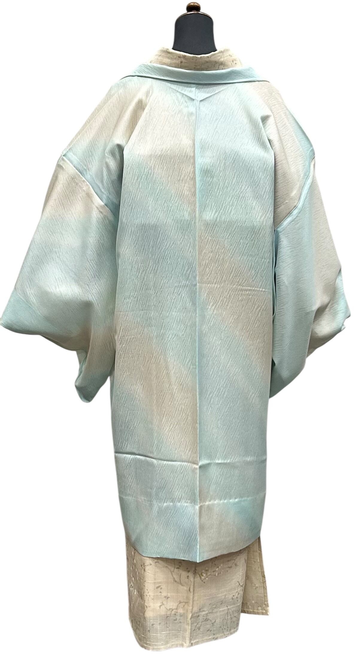 夏物 羽織 塵除けうすい瓶覗色～白橡色 紋紗 裄丈 69.5㎝ 新品 K6664