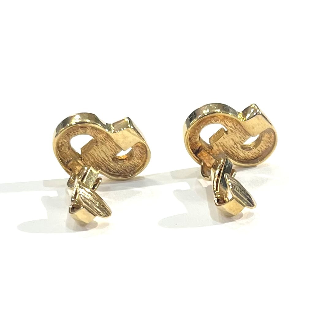 ChristianDior EARRING】 2667 DIOR CDロゴ ラインストーン