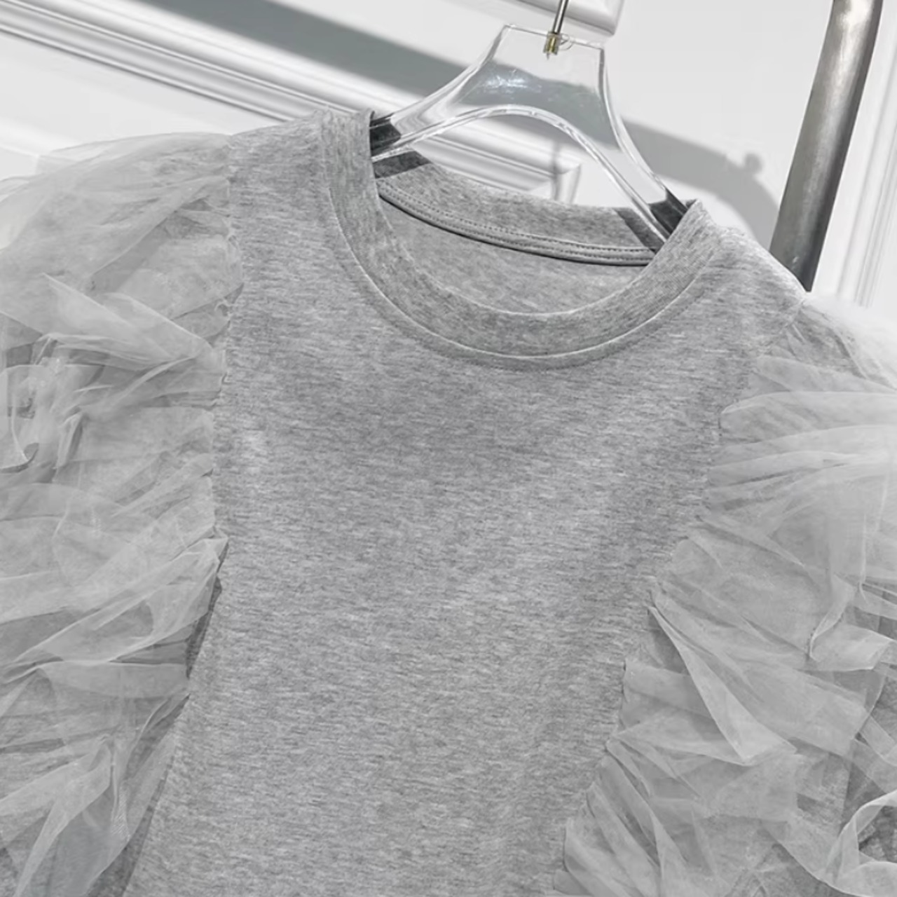 パッチワークレース半袖Tシャツ
