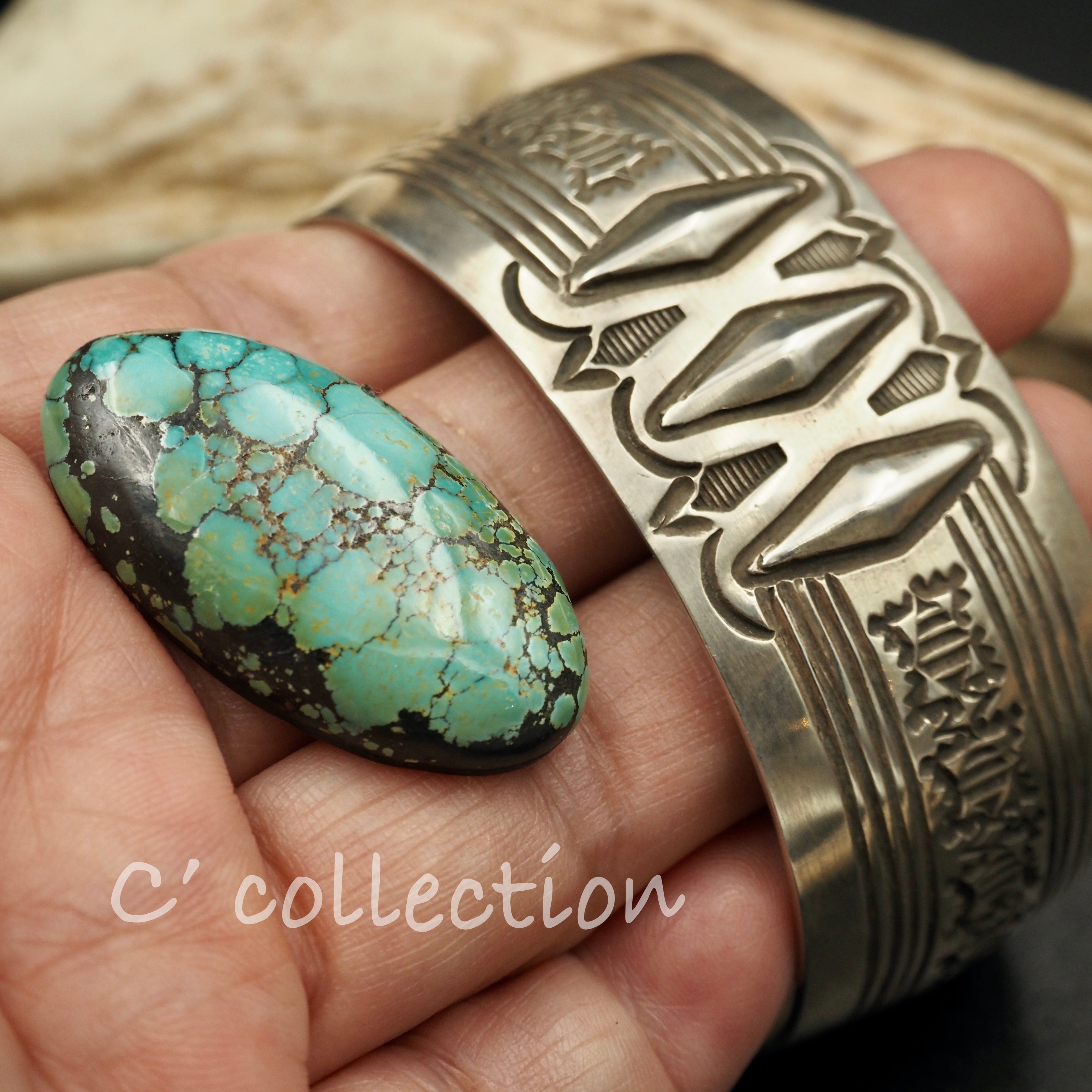 39,4ct Old Tibetan Turquoise チベット ターコイズ ルース OT-01