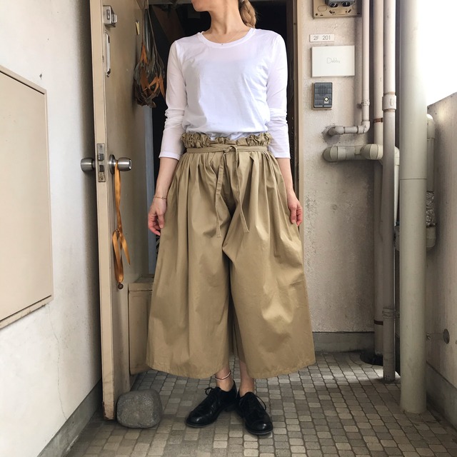 (g) グラム　COTTON WASHER GATHER WIDE PANTS BEIGE
