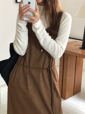 verveine nomad suede sleeveless dress