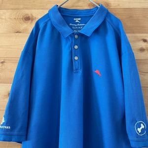 【Tommy Bahama】ビッグサイズ ポロシャツ 2XL 企業系 刺繍ロゴ カジキマグロ トミーバハマ US古着 アメリカ古着