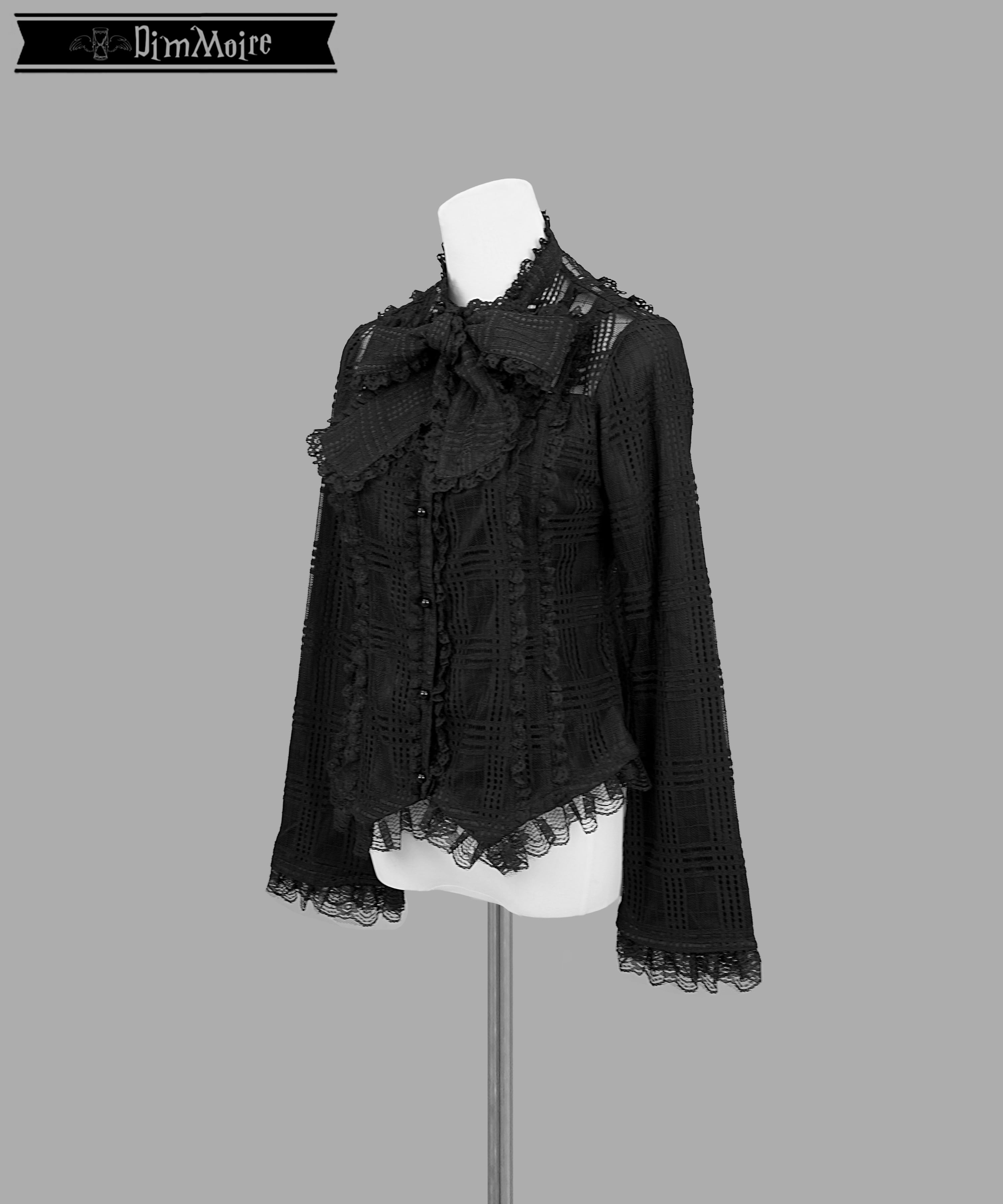 荊棘リボンタイブラウス【Black】 | DimMoire