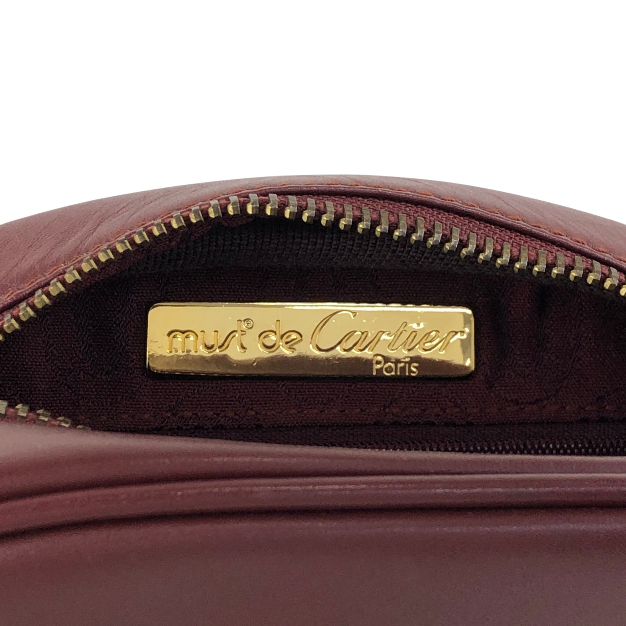 極美品✨カルティエ　ショルダーバッグ　レザー　ボルドー　ヴィンテージ Cartier カルティエ ショルダーバッグ ボルドー マストライン レザー