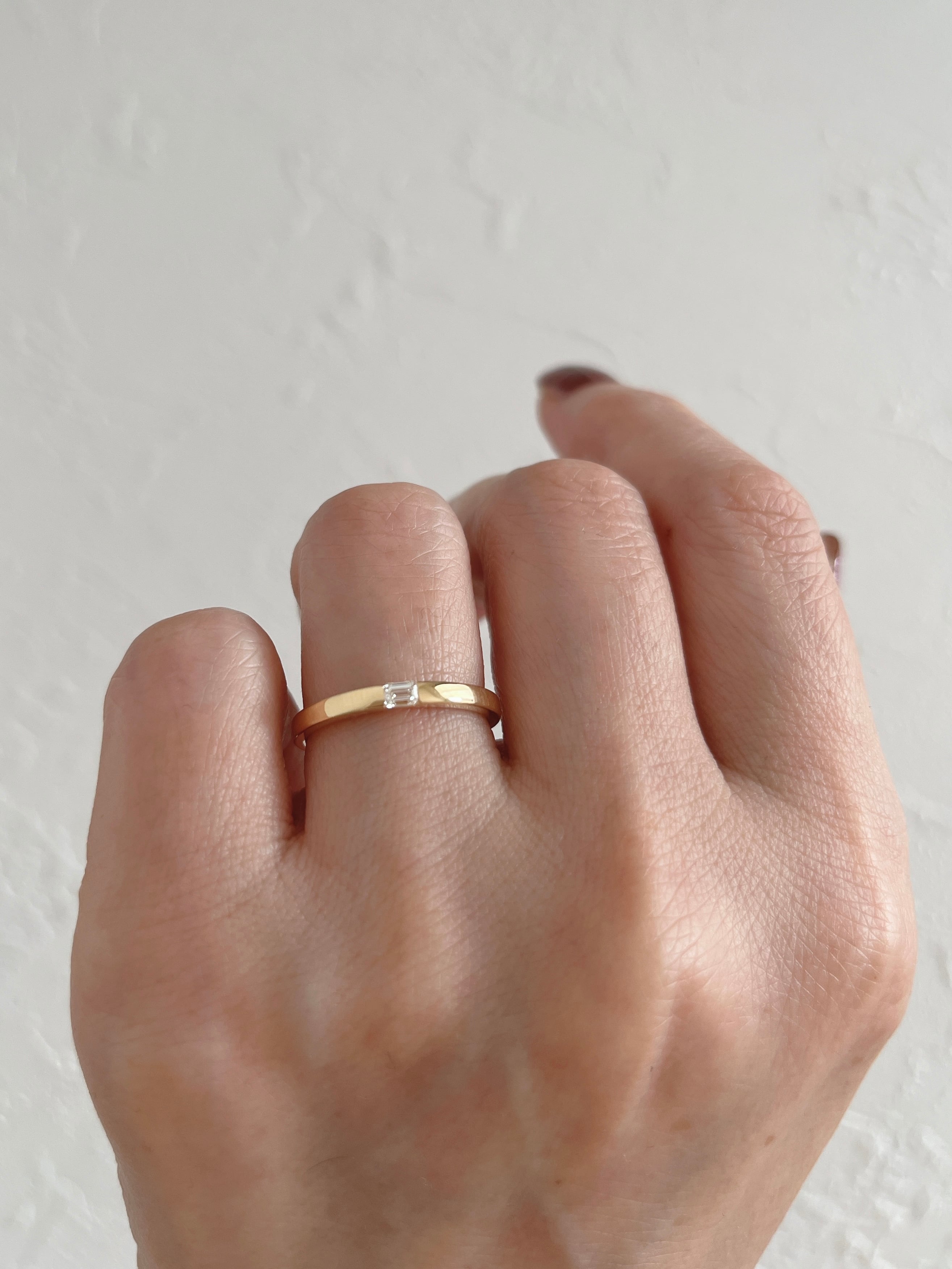 エメラルドカット ダイヤモンドリングW 0.07ct K18イエロー エメラルドカット ダイヤモンドリングW 0.07ct K18イエロー