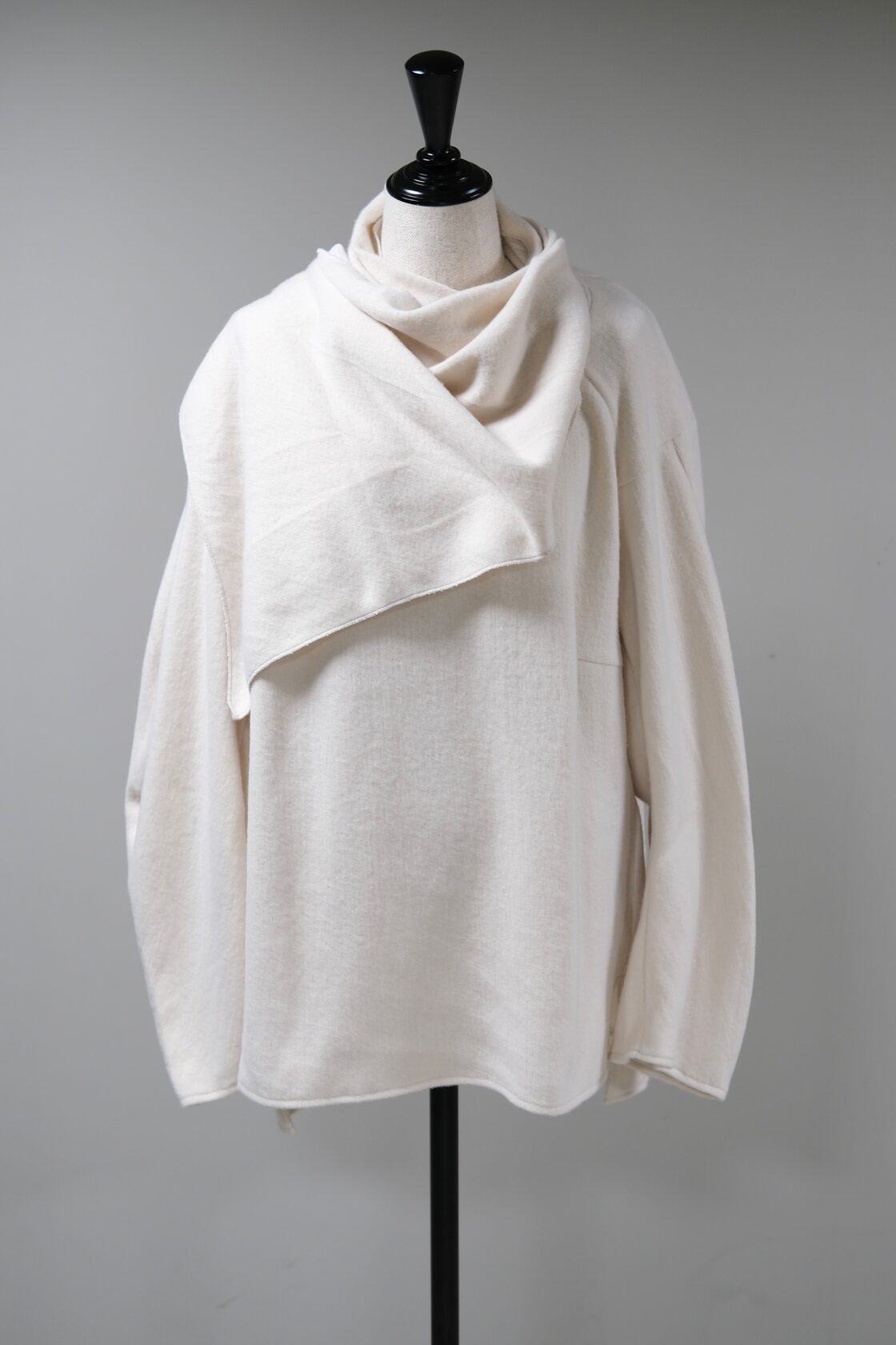 Mame Kurogouchi】Scarf Style Knitted Pullover - white | PAY ID