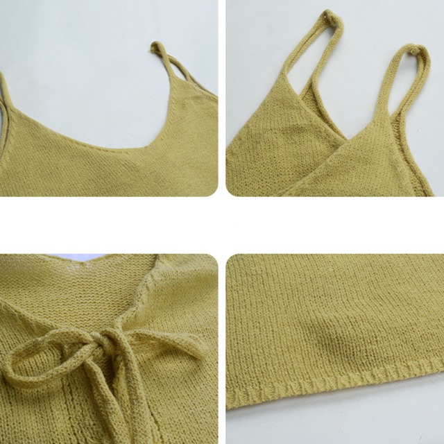 【2-piece】knit bustier & cut-and-sew top J00010