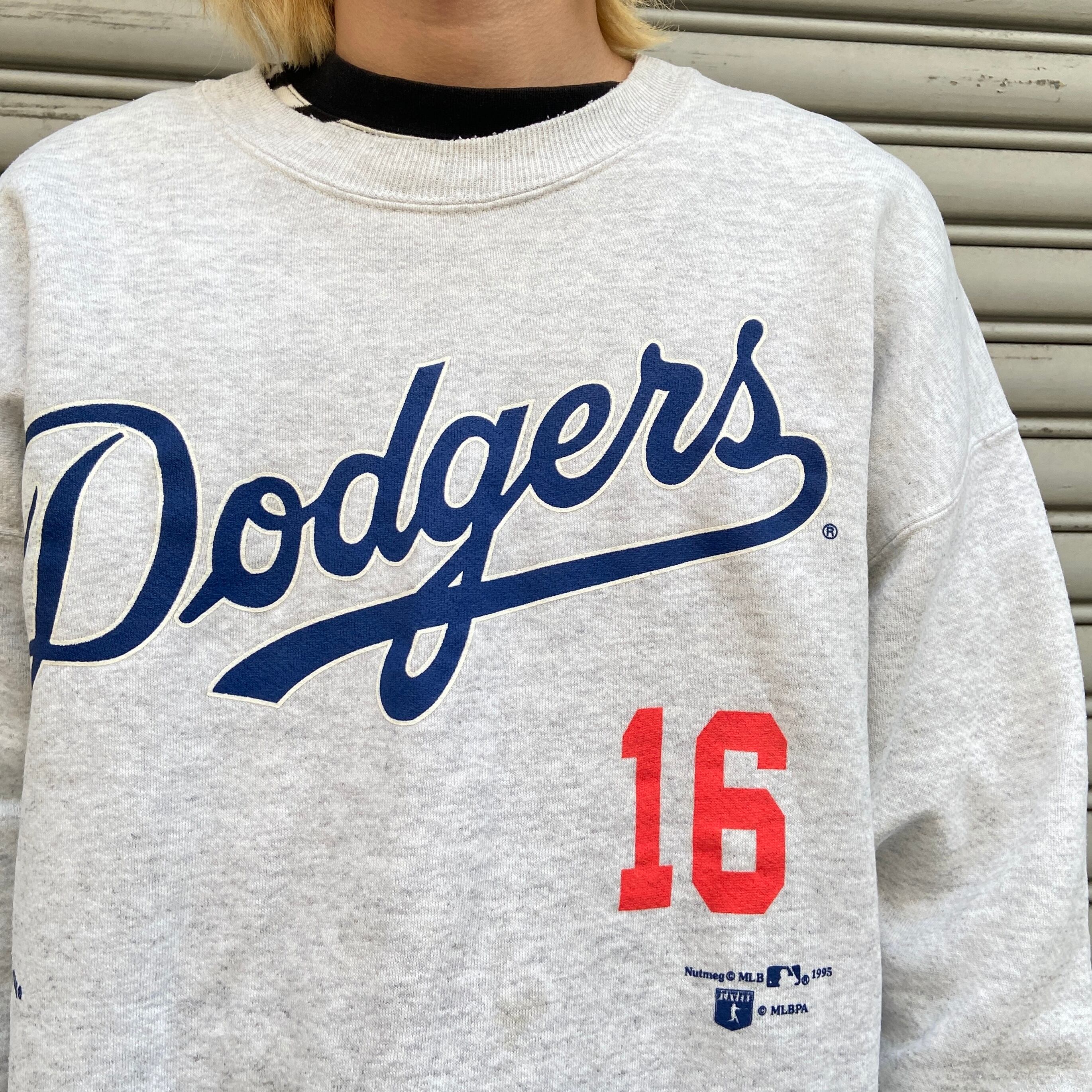 90s USA製 MLB ドジャース 野茂英雄 両面プリントスウェット L | 古着