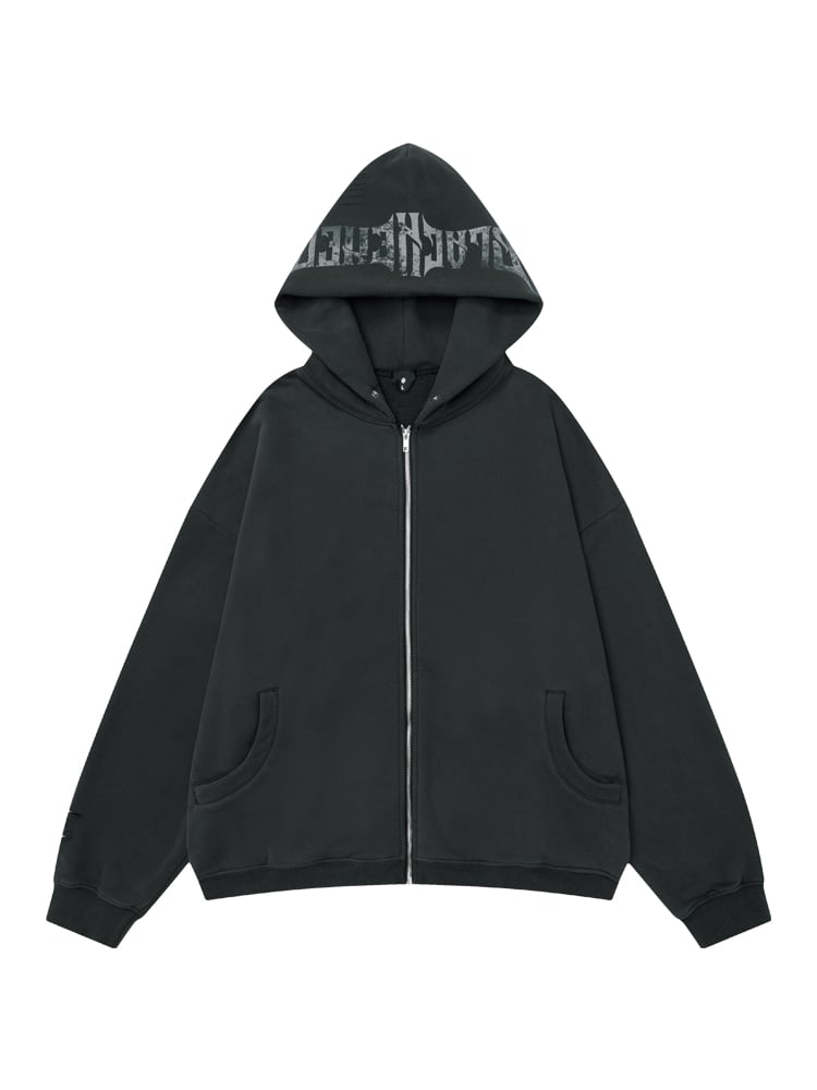 OVDY グラフィック オーバーサイズ フルジップパーカー｜ストリート