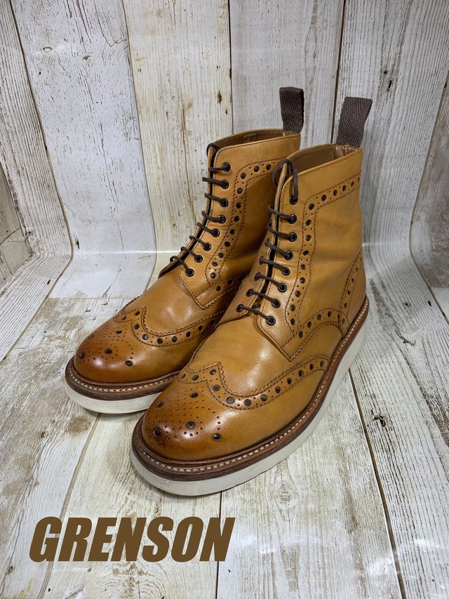 Grenson グレンソン フルブローグ ブーツ UK6H 25cm