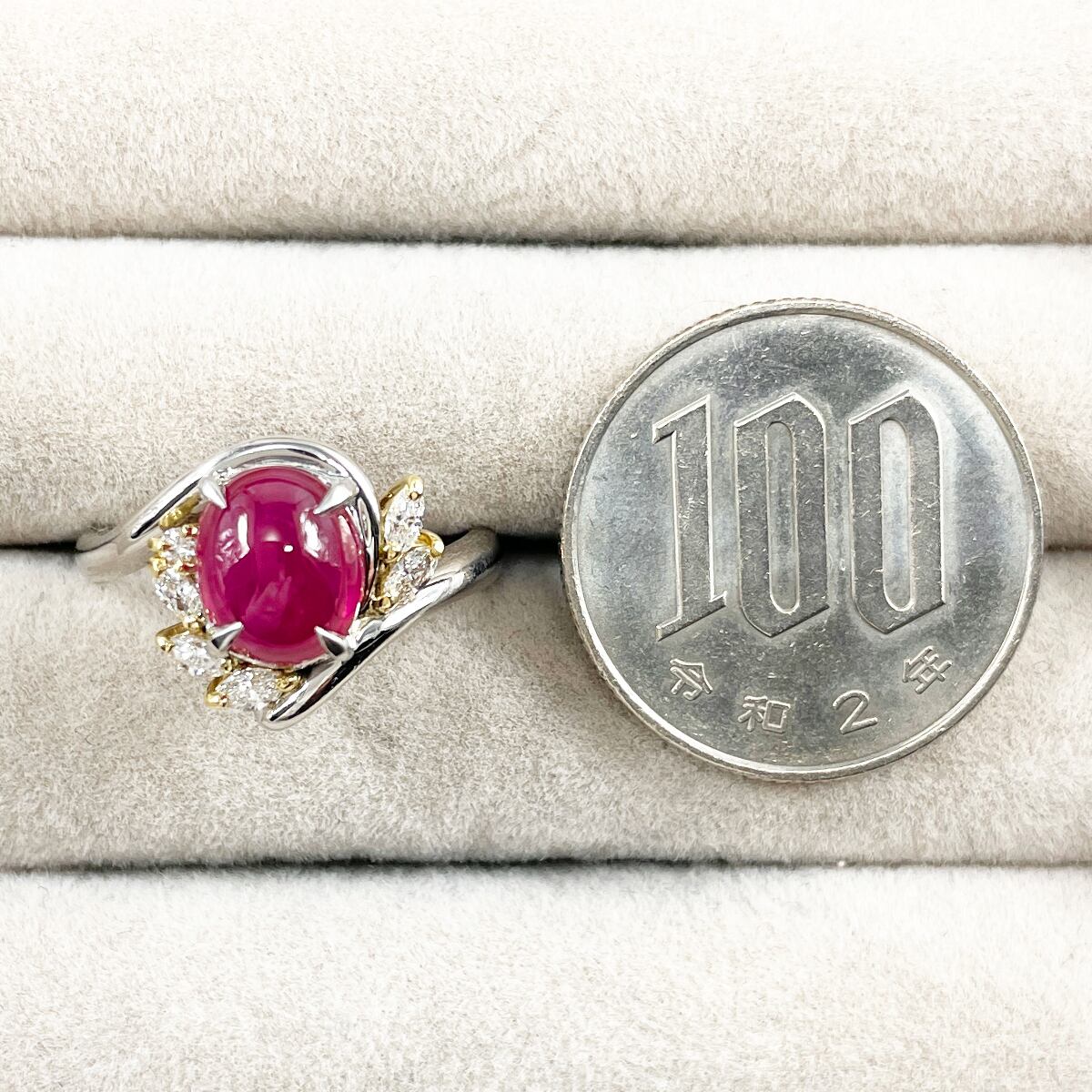 Pt900 K18 天然ルビー 2.61ct ダイヤモンド 0.24ct リング | JEWELRY 
