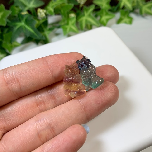 11.可愛いペア･小さいフローライトふくろう