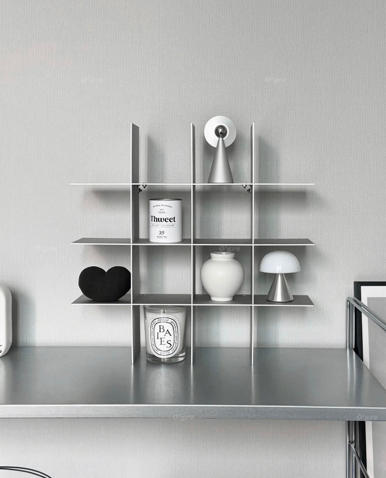grid silver open shelf / フリッド シルバー オープン シェルフ