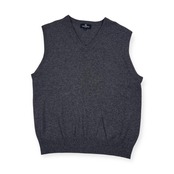 カシミヤ100% Yukiko Kimijima HOMME ユキコキミジマ Vネック ニット ベスト L/グレー メンズ