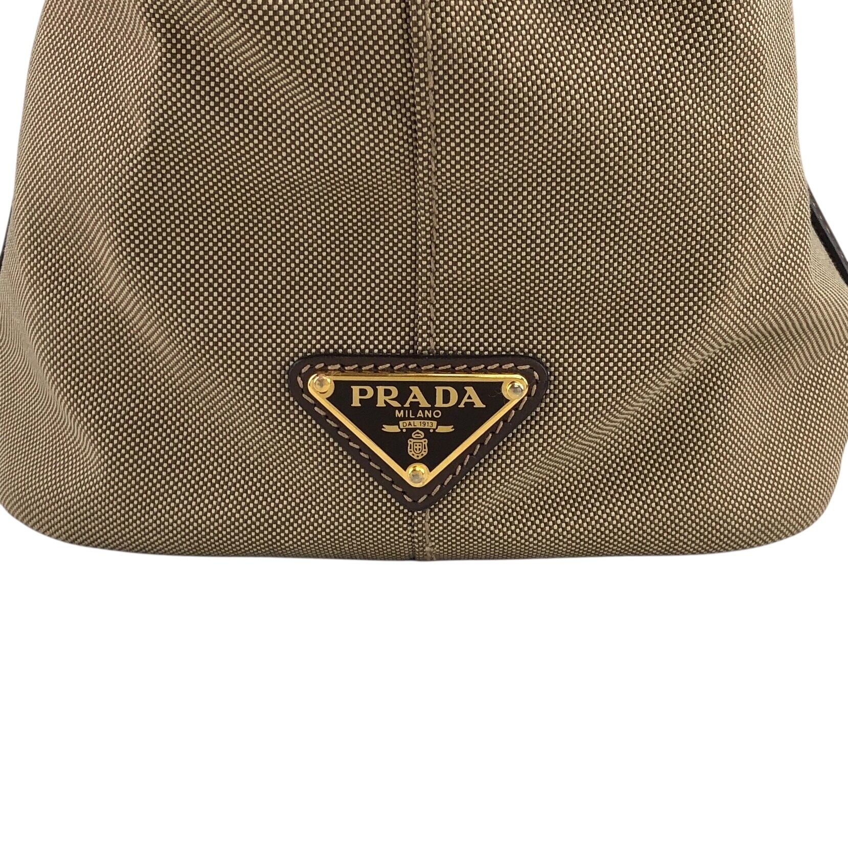 PRADA プラダ トートバッグ ブラウン ロゴ ジャガード vintage