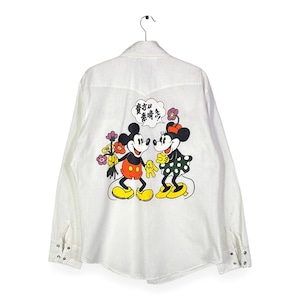 70s ミッキーマウス × ケニントン ヴィンテージ ウエスタンシャツ ミニーマウス KENNINGTON サイズL 古着 CA1510