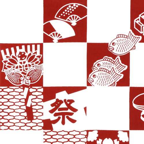 手ぬぐい「浅草みやげ べんがら色」 | 手ぬぐい 染の安坊