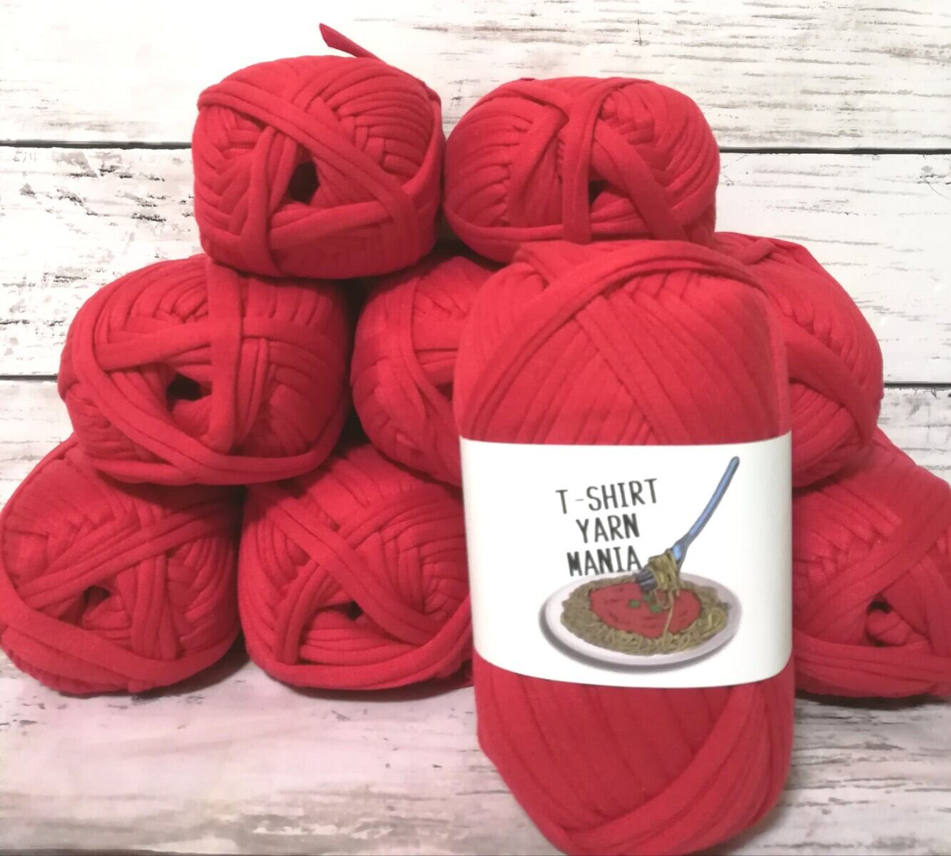 レッド 赤色 1玉 30m Tシャツヤーン | T-SHIRT YARN MANIA ~Tシャツ