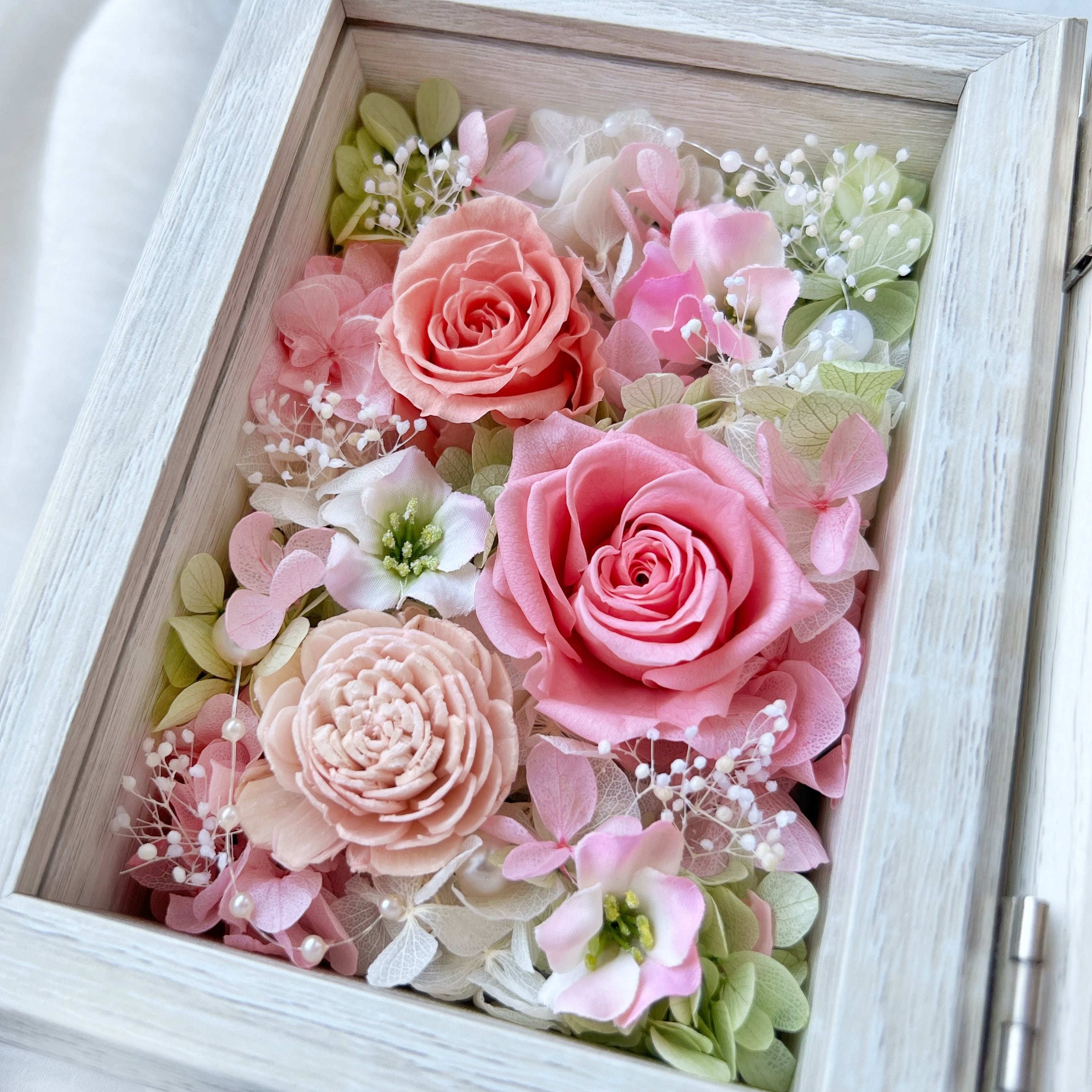 お花のフレーム命名書 【ラメフレーム】文字デザイン変更可能☆命名書