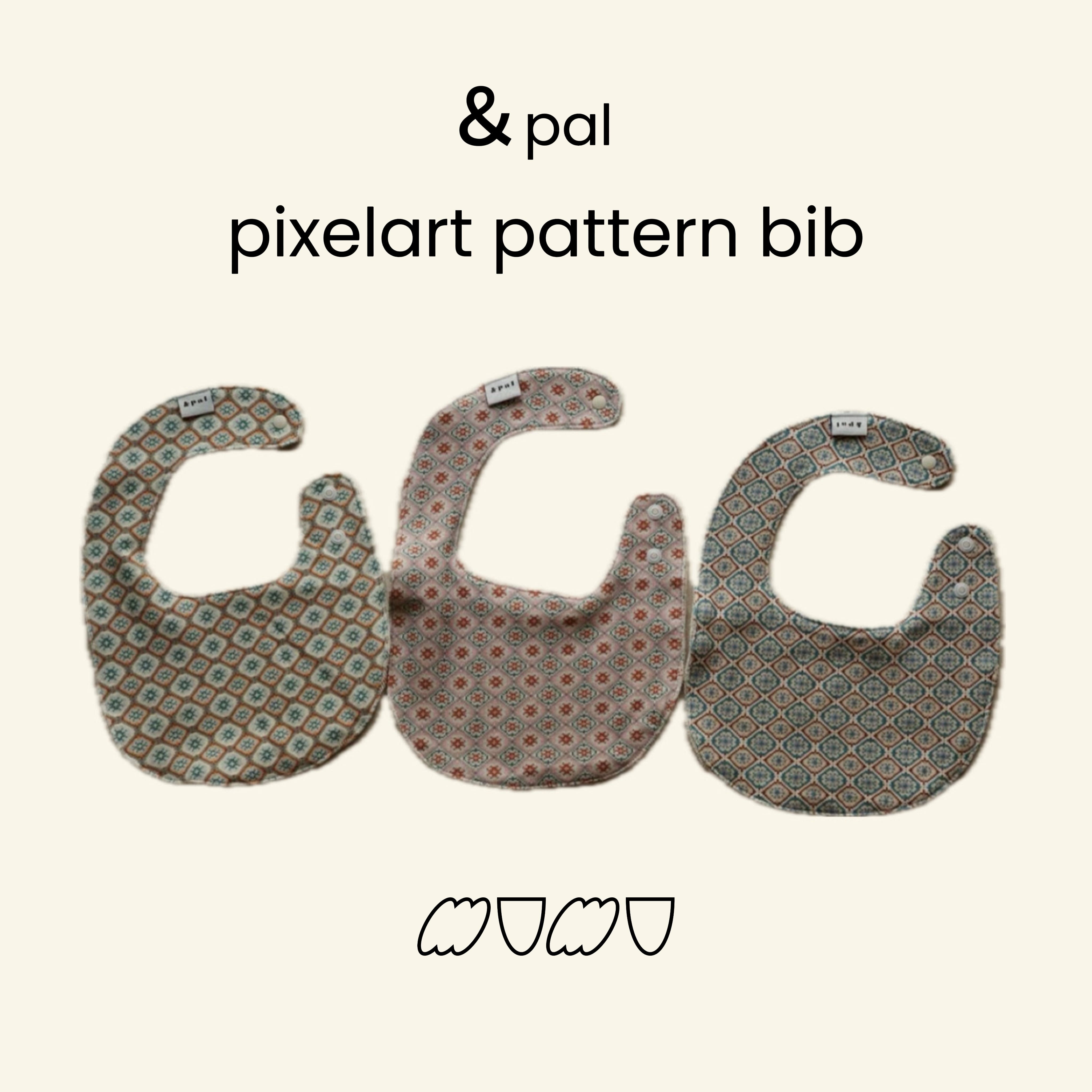 【&pal】pixel art pattern bib