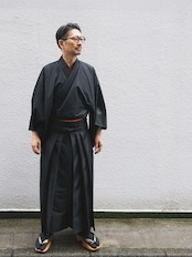 馬乗り袴　バーズアイブラック　[ C234 C235 C238]