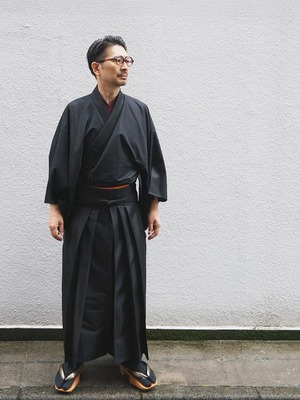 馬乗り袴　バーズアイブラック　[ C234 C235 C238]