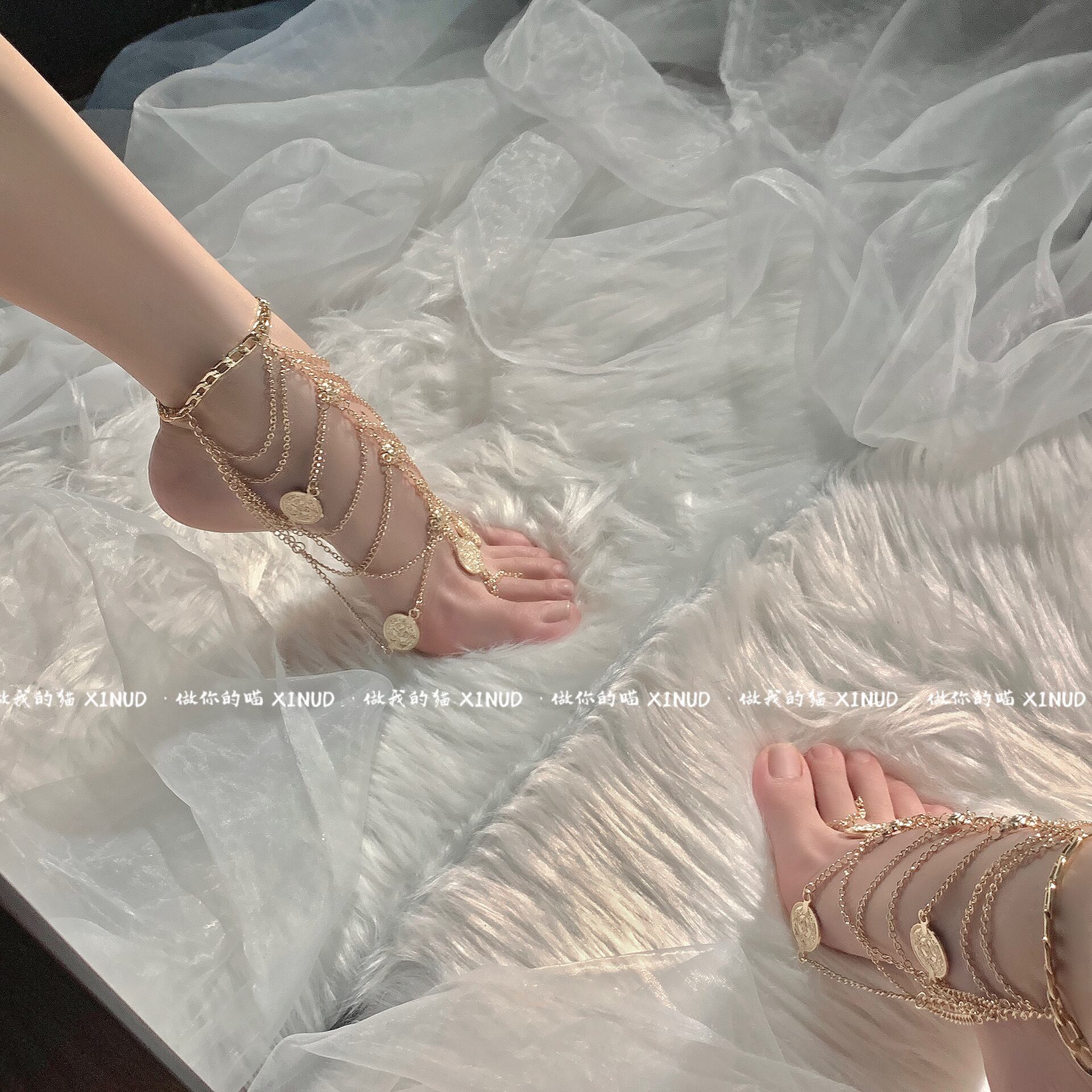 Miao】♡足飾り♡ゴールド シルバー アクセサリー セクシー 透け透け