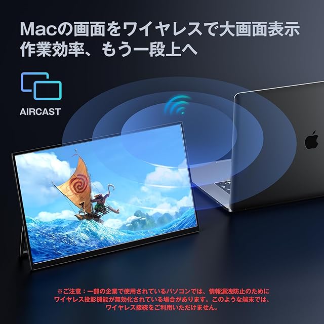 KEEPTIME ワイヤレス モバイルモニター 15.6インチ 1920*1080 モバイル
