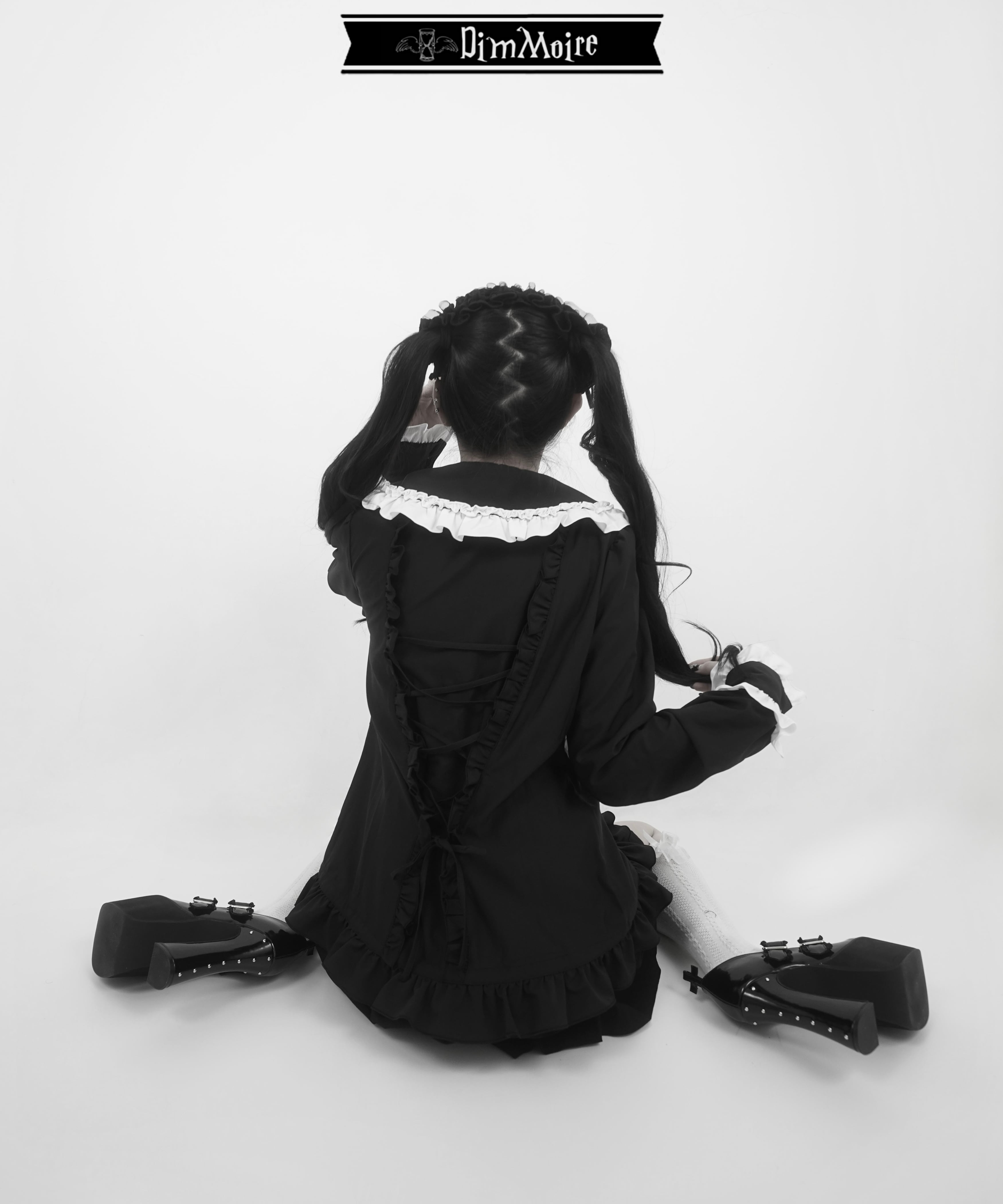十字フリルブラウス【Black&White】 | DimMoire