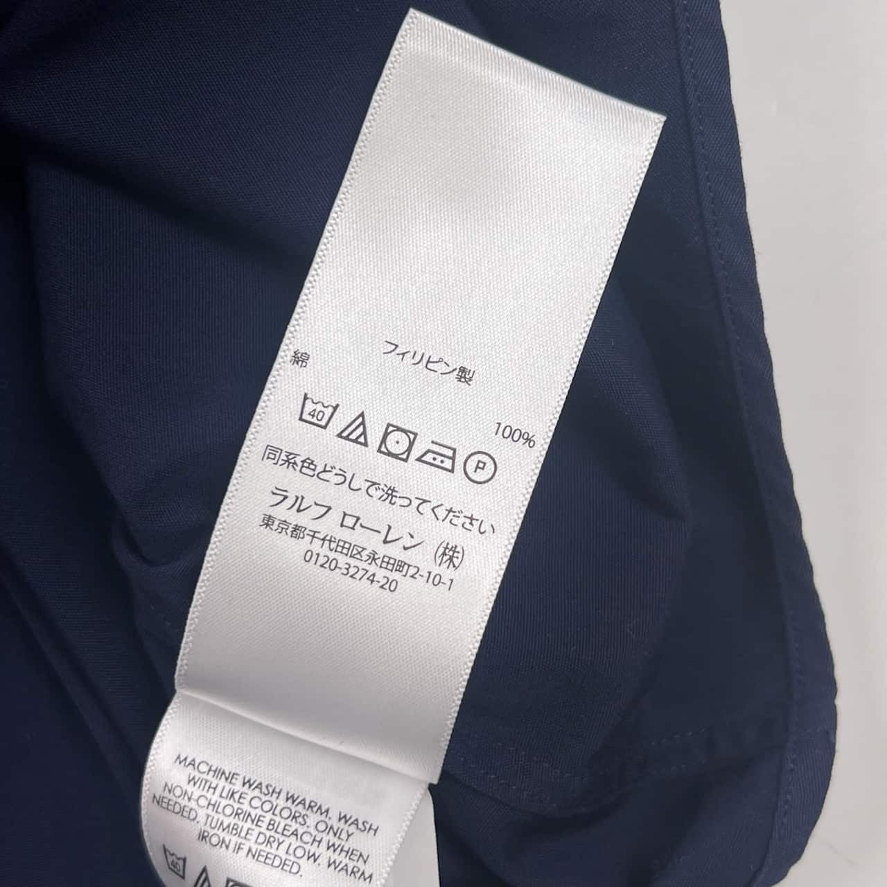 RALPH LAUREN ラルフローレン SLIM FIT BD ボタンダウン 長袖シャツ M/ネイビーメンズ