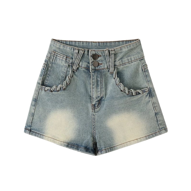 denim high-waisted shorts la1697
