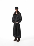 BOOGOOVOGUE Rabbit Fur Lined Denim Jacket