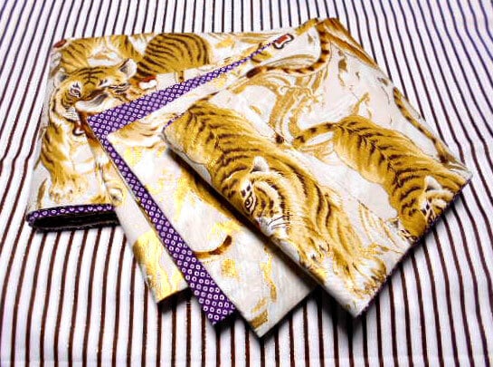 ○○お羊屋生成り地に虎柄半幅帯新品長尺リバ | お羊屋