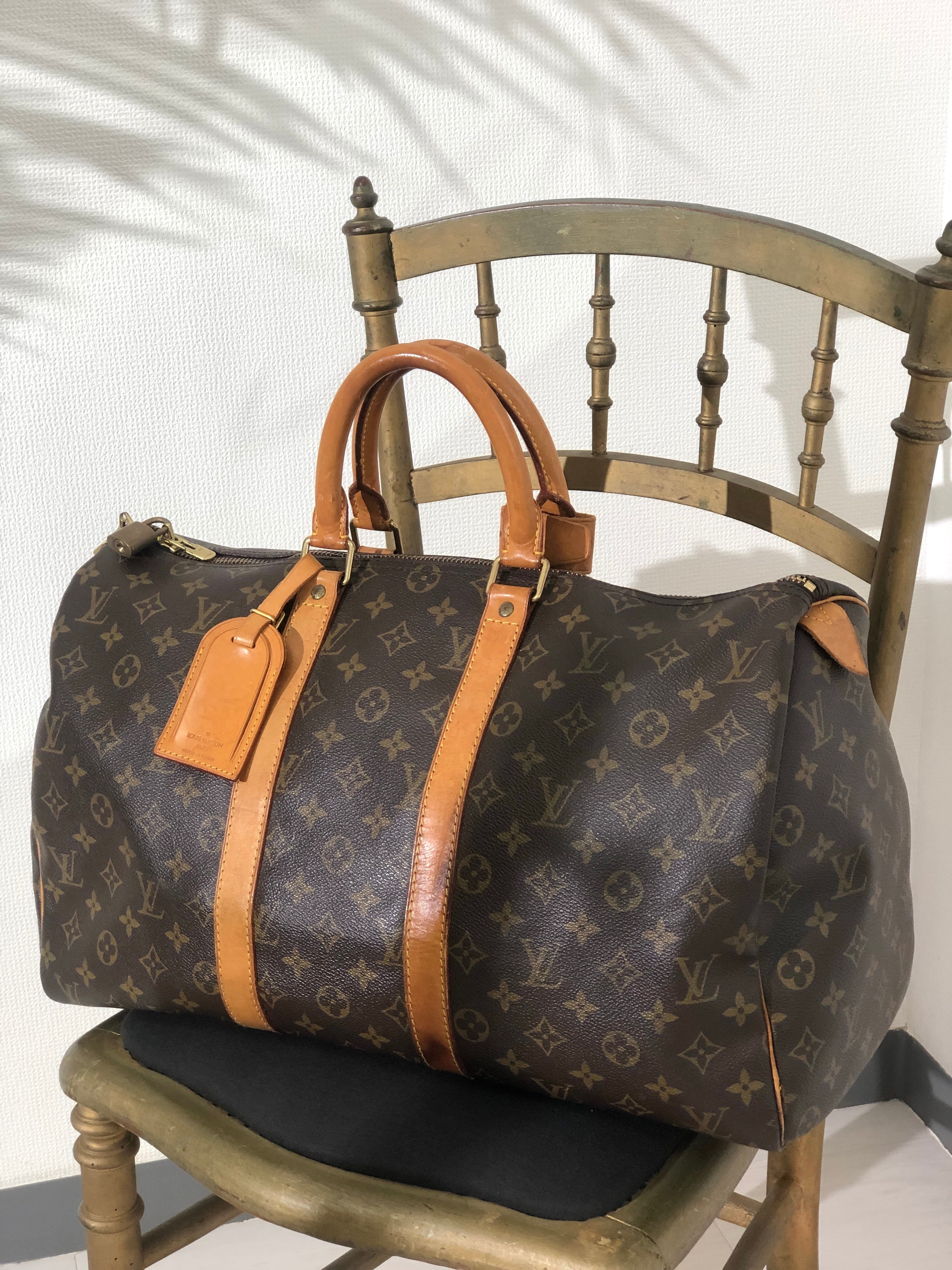 LOUIS VUITTON ルイ ヴィトン モノグラム キーポル45 M41428 ボストンバッグ ブラウン vintage ヴィンテージ オールド  t75hrk | VintageShop solo powered by BASE