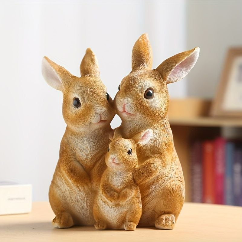 置物 オブジェ うさぎ ラビット かわいい ほっこり 幸せな家族