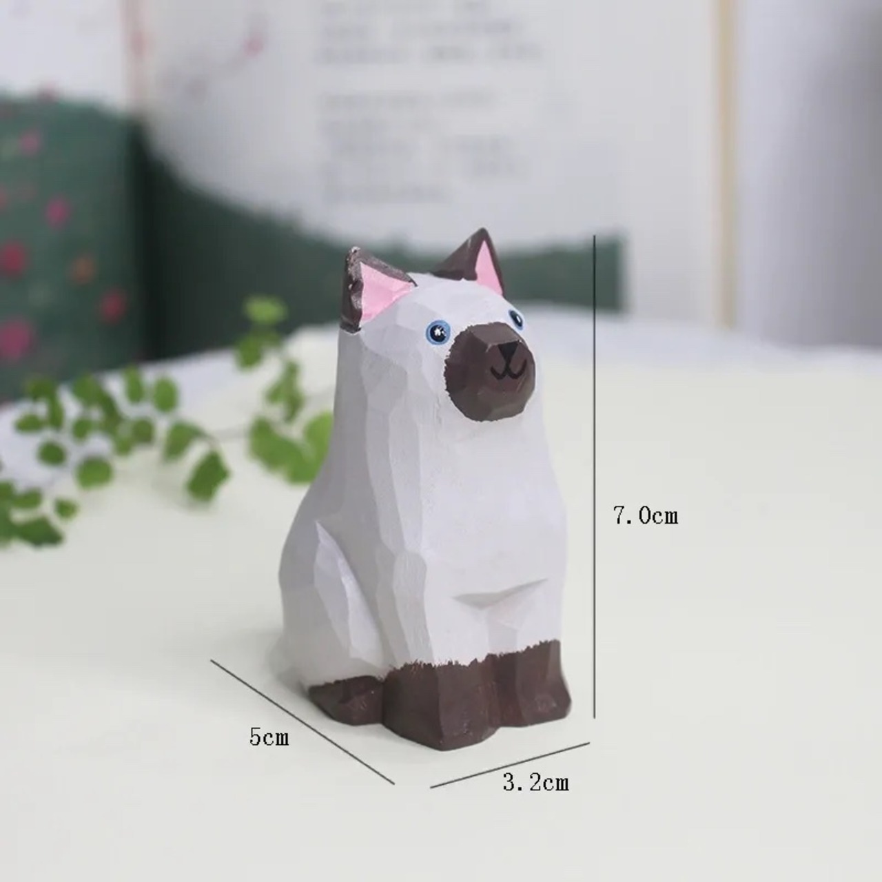 【木製 インテリア オブジェ】無垢材 シャム猫 ネコ 猫 木彫り 手彫り調 かわいい 彫刻 オフィス デスク リビング 玄関 カフェ 装飾品