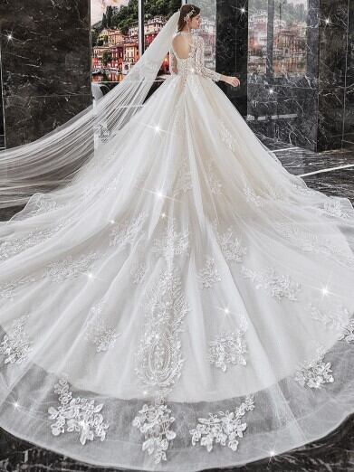 ウエディングドレス✨結婚式にぴったり❤️ロング丈ドレスホワイト