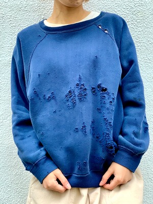 60’s-vintage “l/s  plain sweat”"navy" “JUNK”