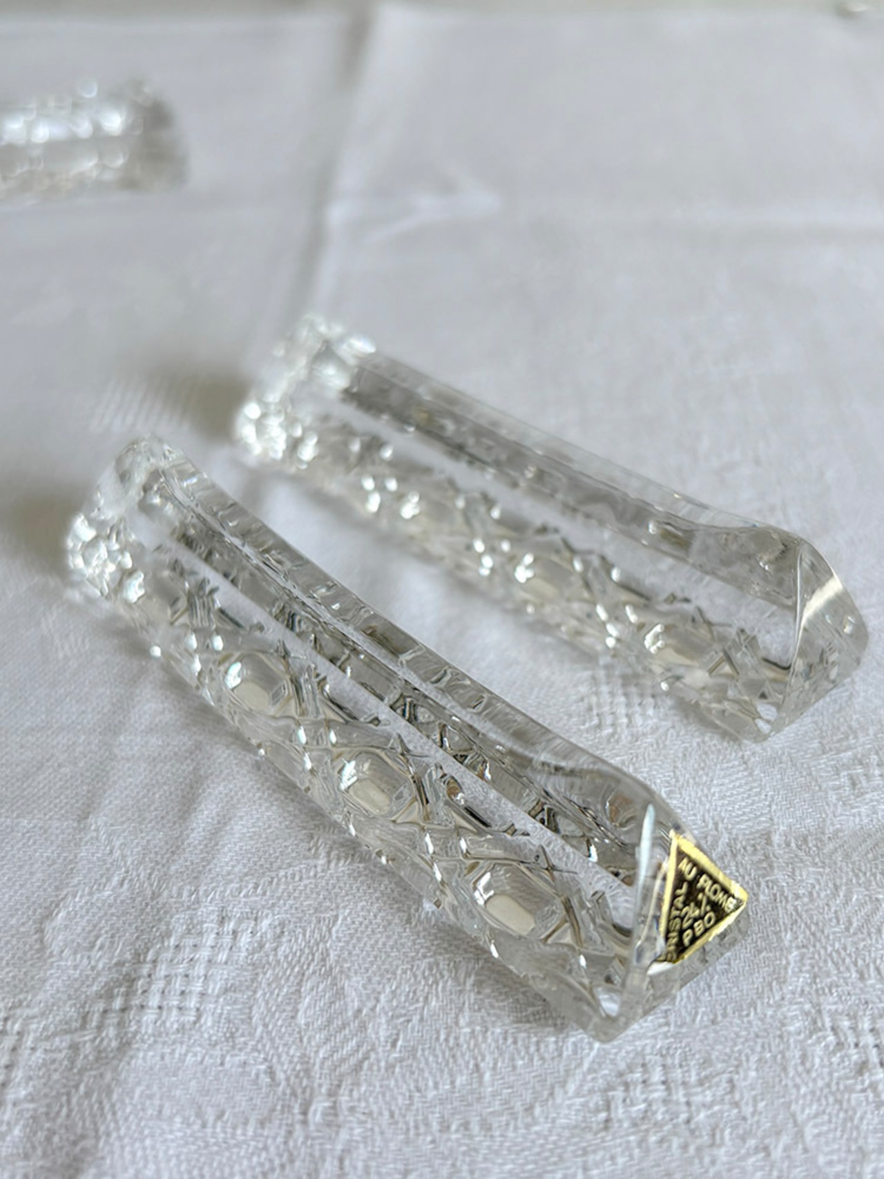 カトラリーレスト クリスタル　ガラス製　ナイフレスト　箸置き　2個セット　12twem1