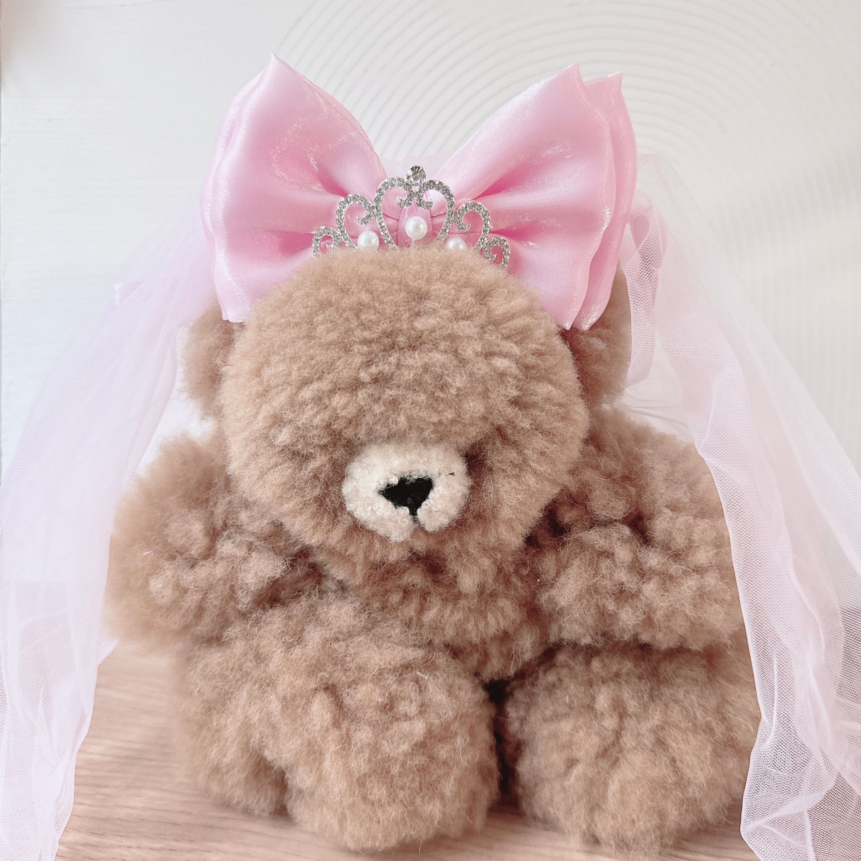 王冠ピンクリボンベールヘアバンド