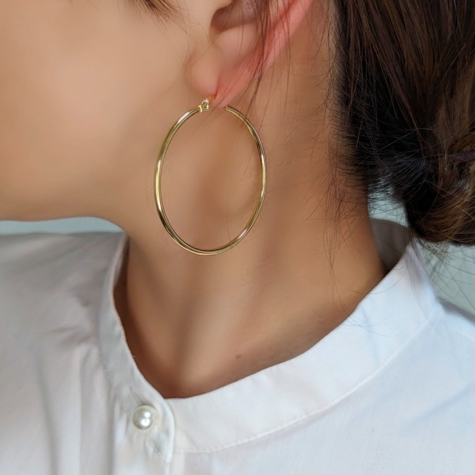 【再入荷】gold big hoop pierce 316L ／ ゴールド ビッグ フープ ピアス