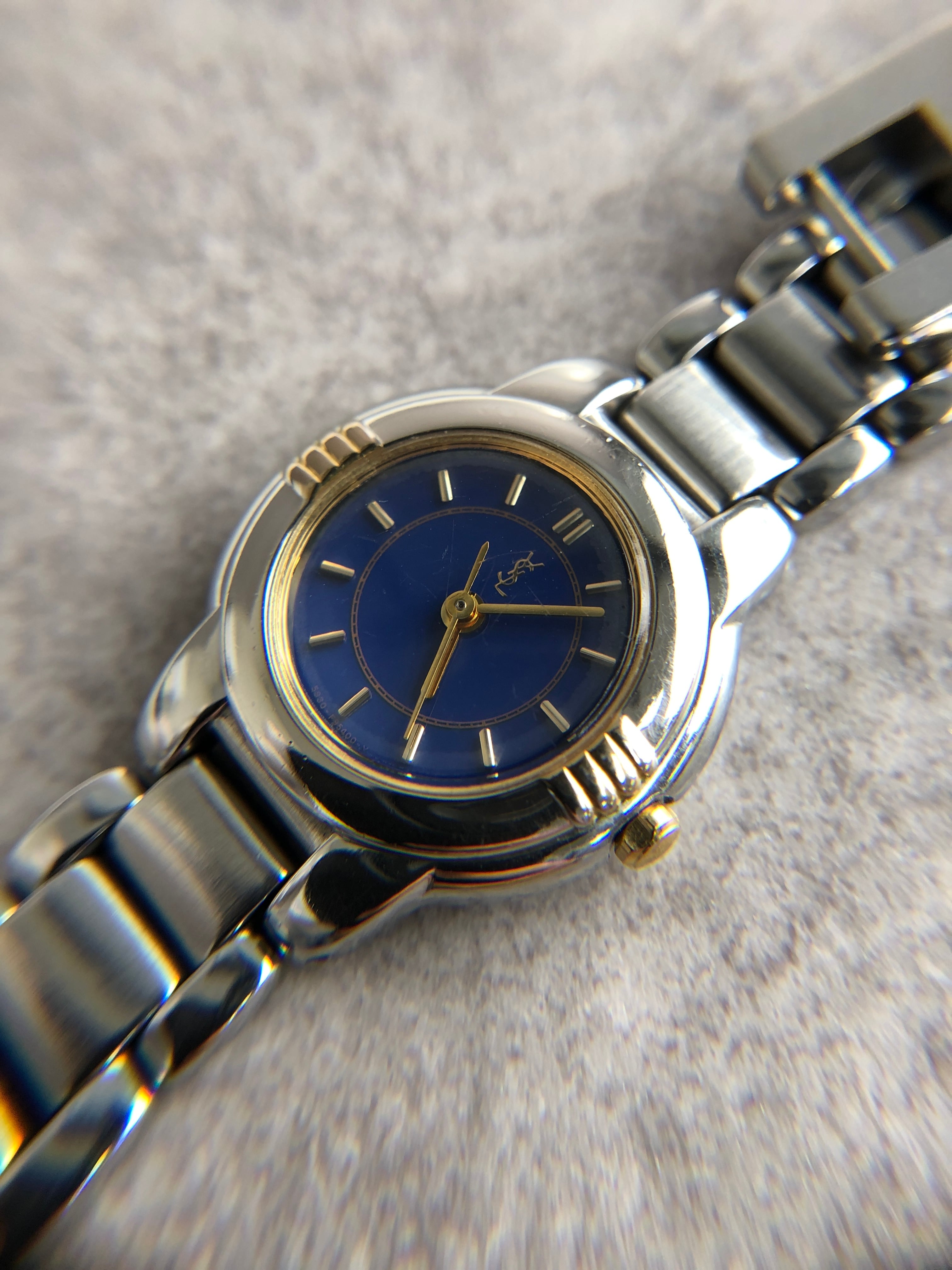 Yves Saint Laurent イヴ・サンローラン 腕時計 シルバー ネイビー YSL